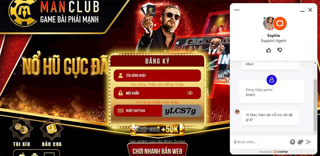 Man CLub hỗ trợ khách hàng trên cả tuyệt vời 